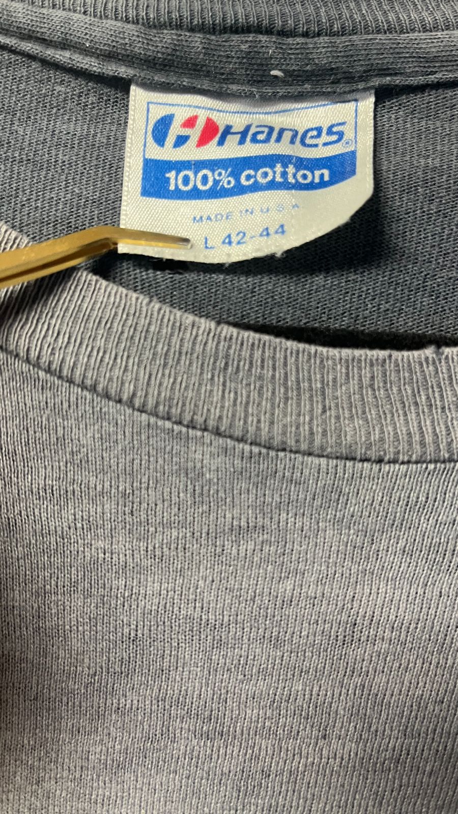 HANES 100% COTTON 1988 LED ZEPPELIN FUTURISTIC BLIMP FOUR SYMBOLS 1988 SINGLE STITCH GRAPHIC T-SHIRT - PERFECTLY FADED in GRAY