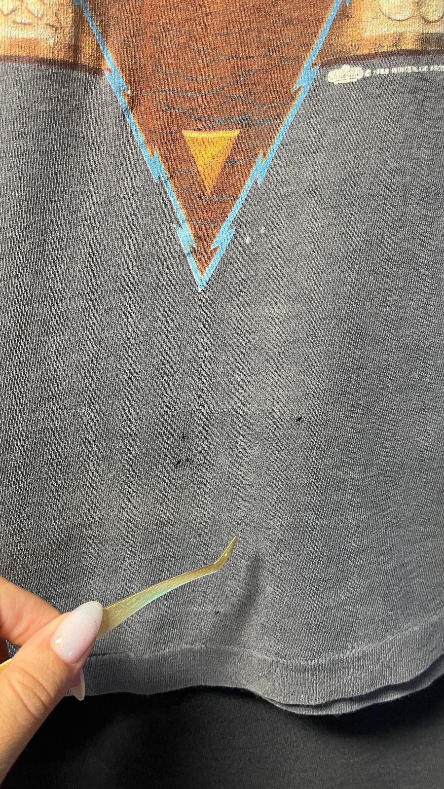 HANES 100% COTTON 1988 LED ZEPPELIN FUTURISTIC BLIMP FOUR SYMBOLS 1988 SINGLE STITCH GRAPHIC T-SHIRT - PERFECTLY FADED in GRAY