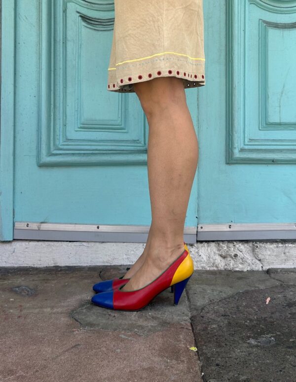 *AS-IS* SO COOL! MADE IN ITALY! 1980S PRIMARY COLOR BLOCK PUMPS