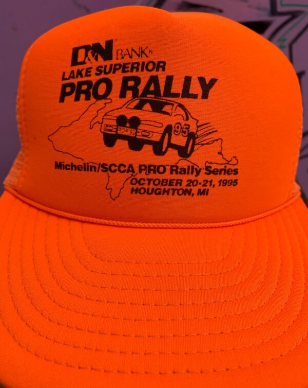 NEON! DEADSTOCK LAKE SUPERIOR PRO RALLY 1995 SNAPBACK MESH TRUCKER HAT