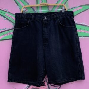 Photo detail:1990S PERFECT FADED BLACK DENIM SHORTS - JORTS