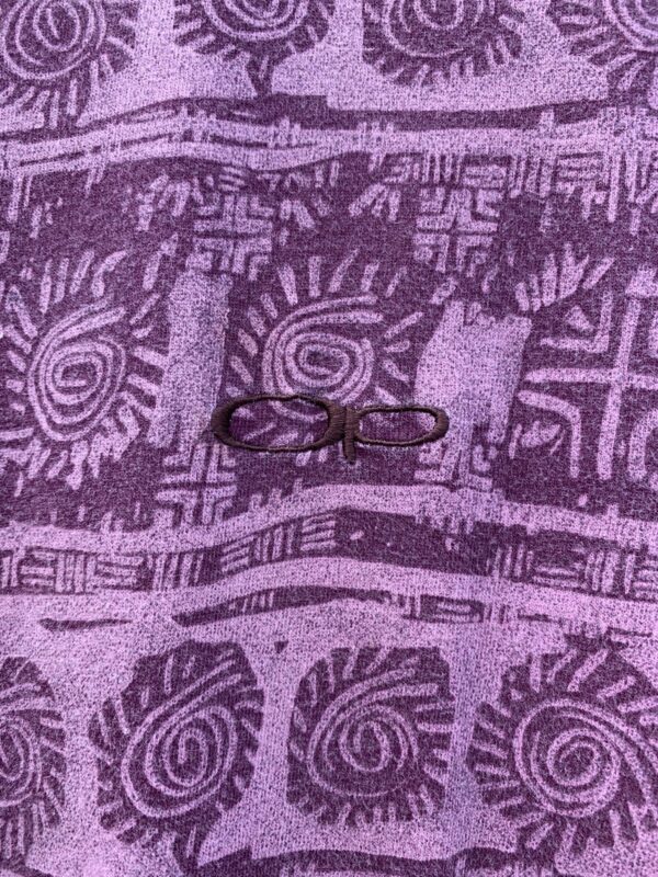 LATE 1990S MADE IN USA TONAL TRIBAL PRINT T-SHIRT RINGER COLLAR