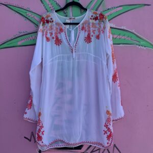 Photo detail:SHEER PAPER THIN EMBROIDERED RAYON TUNIC