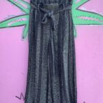 NWT EARLY Y2K STRIPED COTTON TEXTILE CROPPED WIDE LEG PANTS PAPER BAG WAIST