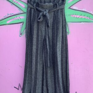 Photo detail:NWT EARLY Y2K STRIPED COTTON TEXTILE CROPPED WIDE LEG PANTS PAPER BAG WAIST