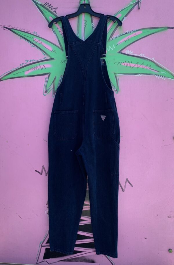 CUTE! 1980S TAPERED LEG GUESS OVERDYED DENIM OVERALLS