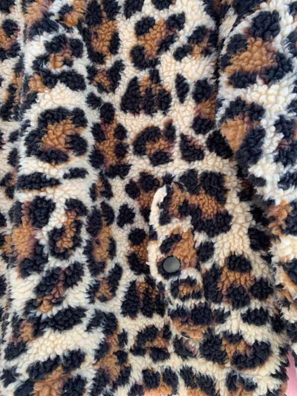 FUN! FUZZY LEOPARD PRINT PULLOVER FLEECE SWEATER
