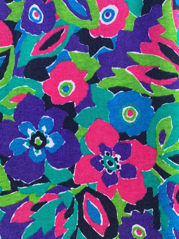 BRIGHT! 1980S FLORAL PRINT COTTON BICYCLE SHORTS