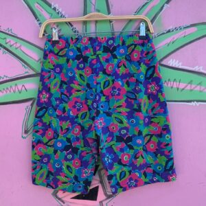 Photo detail:BRIGHT! 1980S FLORAL PRINT COTTON BICYCLE SHORTS