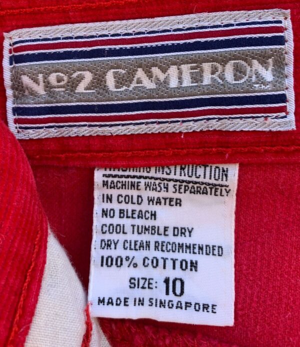 *AS-IS* 1970S-80S CHERRY RED PLEATED CUT OFF CORDUROY SHORTS