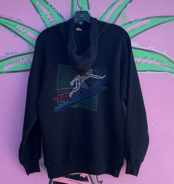 RAD! 1980S-90S HAWAII GRID SURFER GRAPHIC HOODED SWEATSHIRT