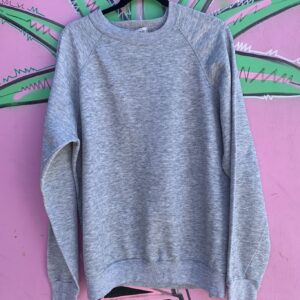 Photo detail:NICE! DEADSTOCK SOLID HEATHER GREY RAGLAN CREWNECK SWEATSHIRT
