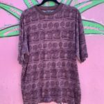 LATE 1990S MADE IN USA TONAL TRIBAL PRINT T-SHIRT RINGER COLLAR