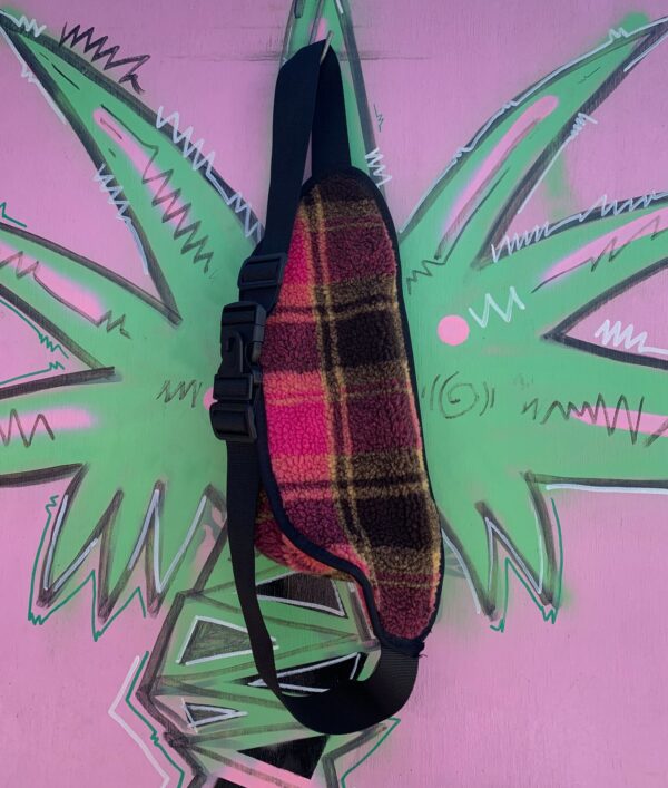 CUTE FUZZY PLAID FLEECE FANNY PACK