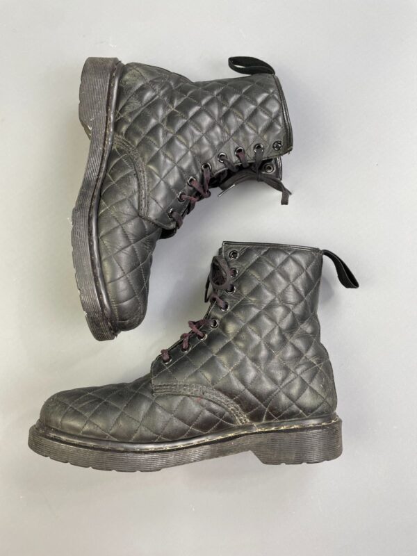 *AS-IS* COOL! QUILTED LEATHER CORALIE DOC MARTEN LACE UP COMBAT BOOTS