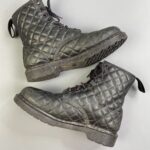 *AS-IS* COOL! QUILTED LEATHER CORALIE DOC MARTEN LACE UP COMBAT BOOTS