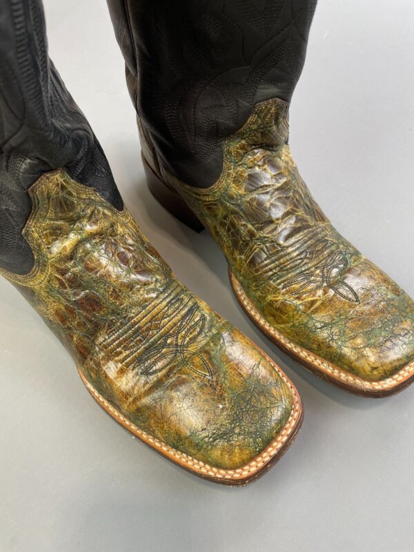 HANDMADE IN MEXICO! FUNKY ALL LEATHER REALTREE COLORING SQUARE TOE COWBOY BOOTS