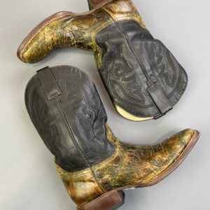 Photo detail:HANDMADE IN MEXICO! FUNKY ALL LEATHER REALTREE COLORING SQUARE TOE COWBOY BOOTS