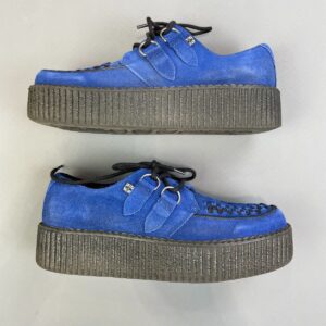 Photo detail:NICE! BLUE SUEDE LEATHER VIVA MONDO CREEPERS, RUBBER PLATFORM SOLE