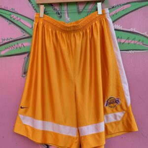 Photo detail:1990S | Y2K LOS ANGELES LAKERS SATIN BASKETBALL SHORTS - MADE IN KOREA