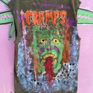 Photo detail:CUSTOM HAND PAINTED THE CRAMPS POISON IVY SLEEVELESS CUT SLEEVE TSHIRT