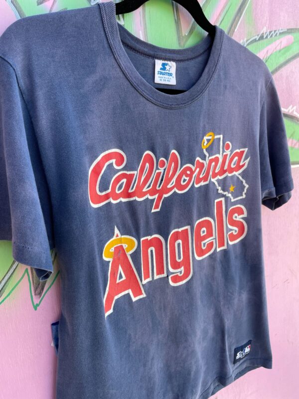 AS-IS MARBLE WASH MLB CALIFORNIA ANGELS GRAPHIC SINGLE STITCH T-SHIRT