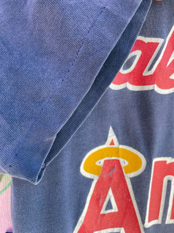 AS-IS MARBLE WASH MLB CALIFORNIA ANGELS GRAPHIC SINGLE STITCH T-SHIRT