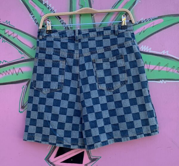 RAD! 2-TONE CHECKERED DENIM SHORTS