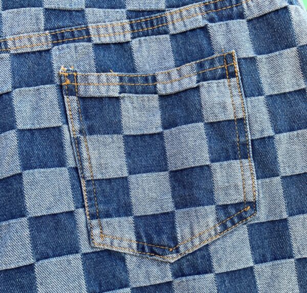 RAD! 2-TONE CHECKERED DENIM SHORTS