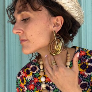 Photo detail:WOW! FUN! MULTI CIRCLE SPIRAL FUNKY MOD STYLE EARRINGS