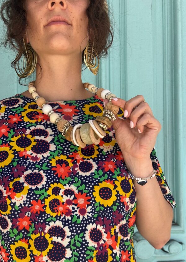 FUNKY OVERSIZED MIXED BEADED BAUBLE NECKLACE