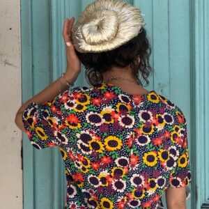 Photo detail:UNIQUE 1960'S RAFIA STRAW TOP BUN HAT