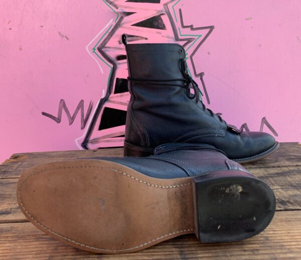 AS-IS RAD! DISTRESSED NAVY BLUE LEATHER ROPER BOOTS