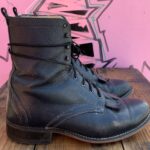 AS-IS RAD! DISTRESSED NAVY BLUE LEATHER ROPER BOOTS