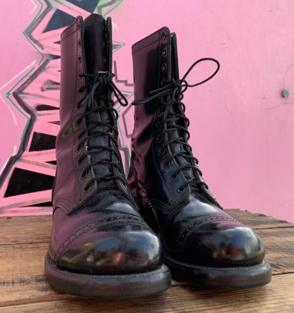 LEATHER LACE UP PARATROOPER BOOTS W/ BOX