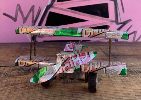 METAL BEER CAN TOY AIRPLANE