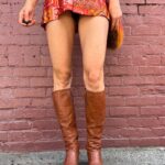 TRUE VINTAGE! 1960S-70S BUTTER SOFT KNEE HIGH BOOTS ROUND TOE & CHUNKY BLOCK HEEL, TALON ZIPPER