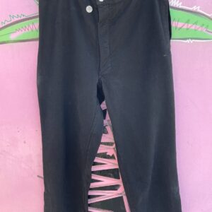 Photo detail:KILLER! 1940S SWISS OVERDYED BUCKLE BACK PRISONER 100% COTTON TWILL OVERPANTS SUSPENDER BUTTONS