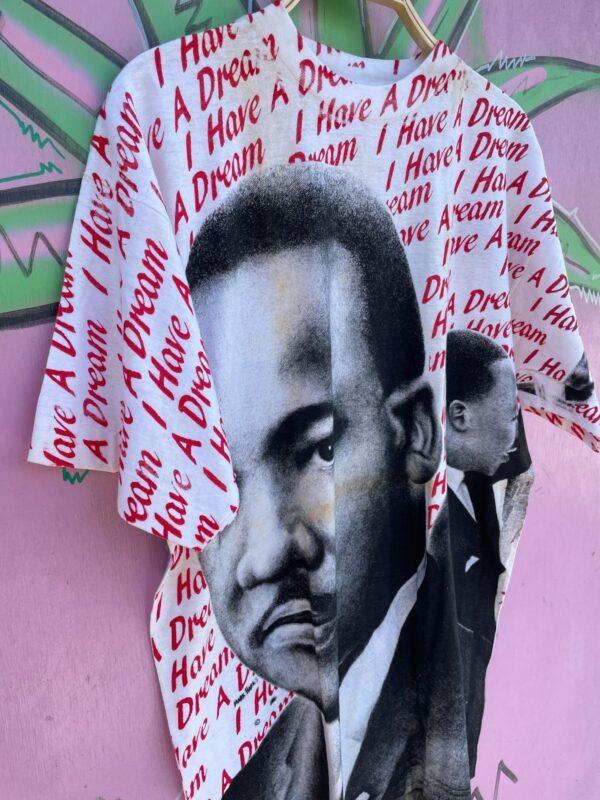 *AS-IS* 1990S DEADSTOCK AOP ALL OVER PRINT MARTIN LUTHER KING I HAVE A DREAM  T-SHIRT