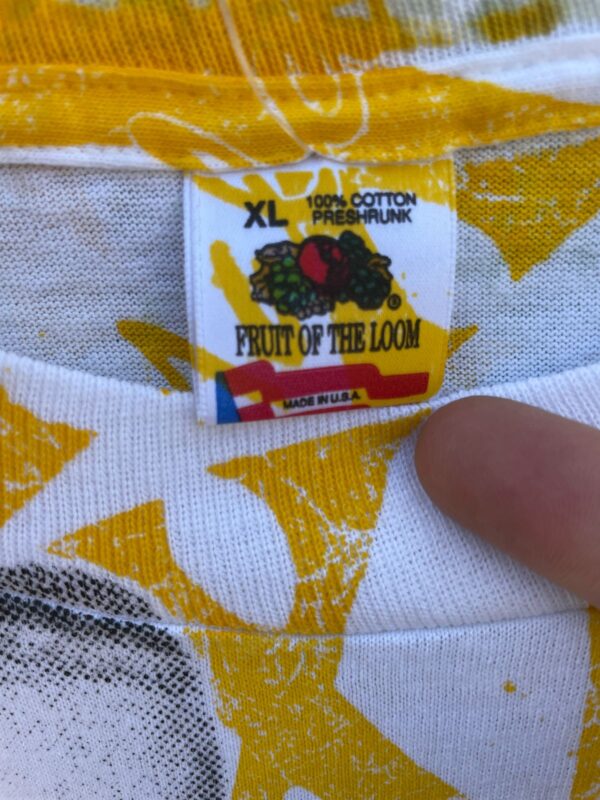 *AS-IS* 1990S DEADSTOCK AOP ALL OVER PRINT MALCOM X T-SHIRT RASTA COLORS