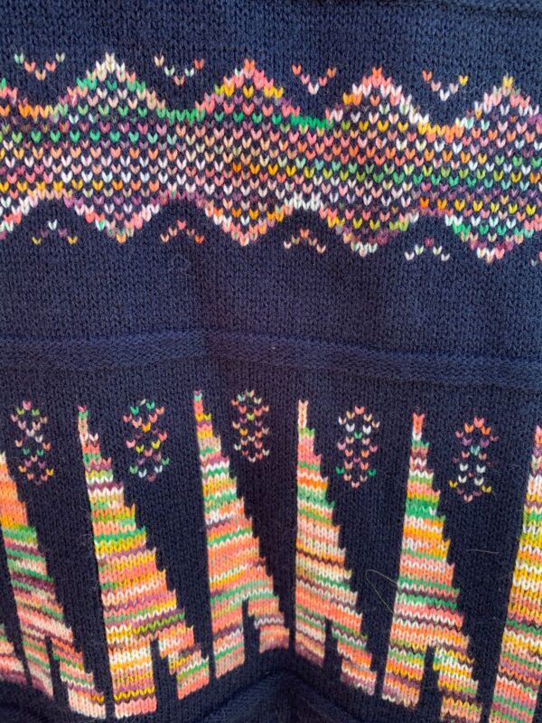 CUTE! RETRO 1970S COLORFUL KNIT OPEN CARDIGAN SWEATER