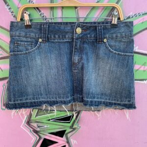 Photo detail:Y2K LOW RISE DENIM SKIRT BRASS STUDDING & HARDWARE