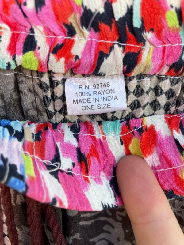 LOVE! 1990S RAYON CHECKERED PATCHWORK MAXI SKIRT