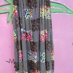 Photo detail:LOVE! 1990S RAYON CHECKERED PATCHWORK MAXI SKIRT