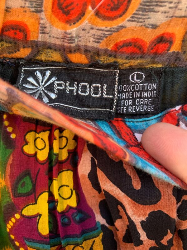 1990S HIPPY PRINTED INDIA COTTON MAXI SKIRT