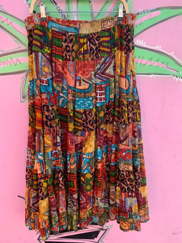 1990S HIPPY PRINTED INDIA COTTON MAXI SKIRT