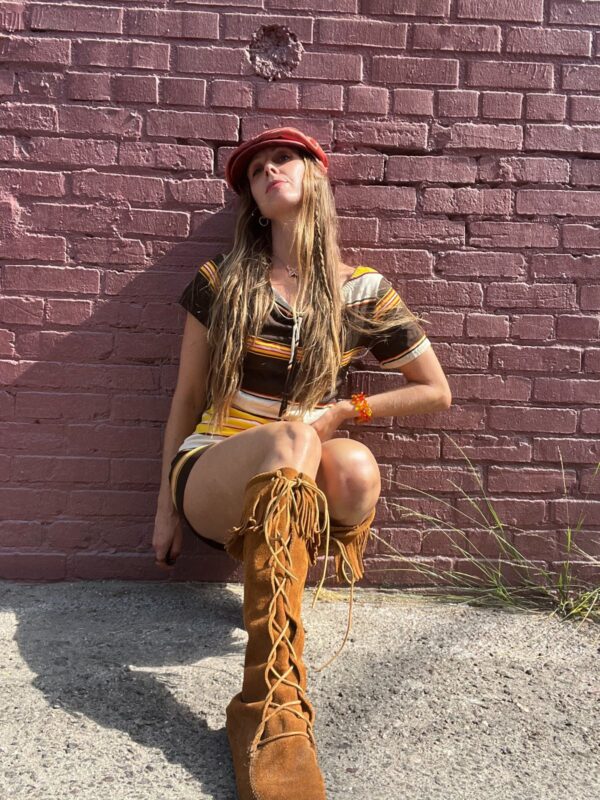 2-DIE-4!!!!! 1960S-70S SLINKY STRIPED CAP SLEEVE MINI DRESS | TUNIC