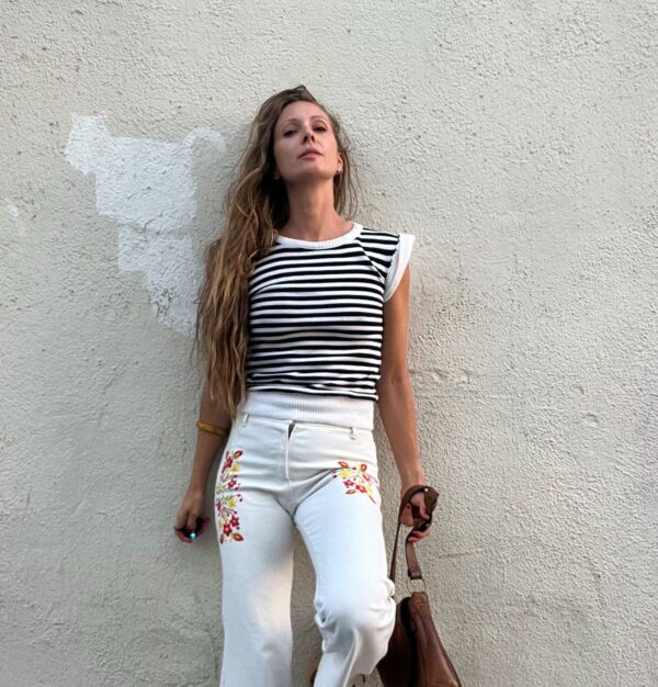 *AS-IS* CUTE!! SHORT SLEEVE WAFFLE KNIT SHORT SLEEVE HORIZONTAL STRIPED TOP