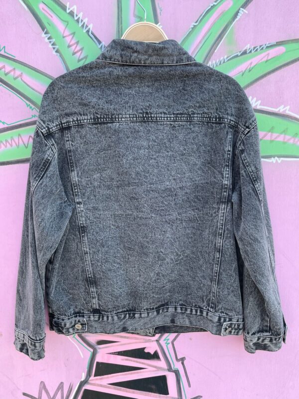 BLACK ACID WASH DENIM JACKET
