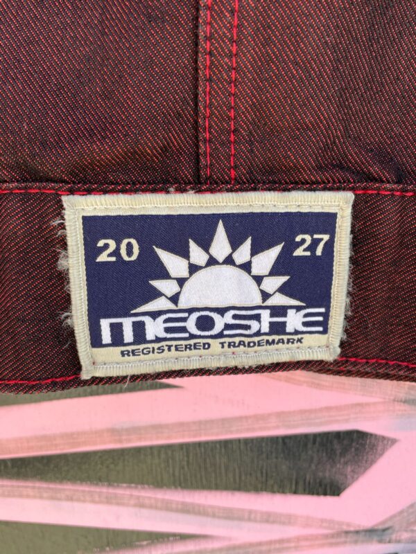 1990S | EARLY Y2K IRIDESCENT OVERDYED RED DENIM JACKET FUNKY ANGLED POCKETS